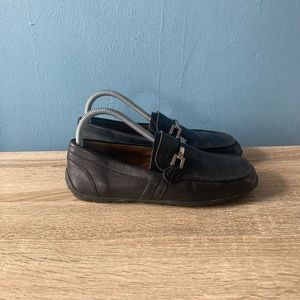 Geox Respira Size 39/6 US Black Leather Loafer